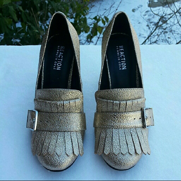 Kenneth Cole Reaction Shoes - NWOT KENNETH COLE chunky gold loafers